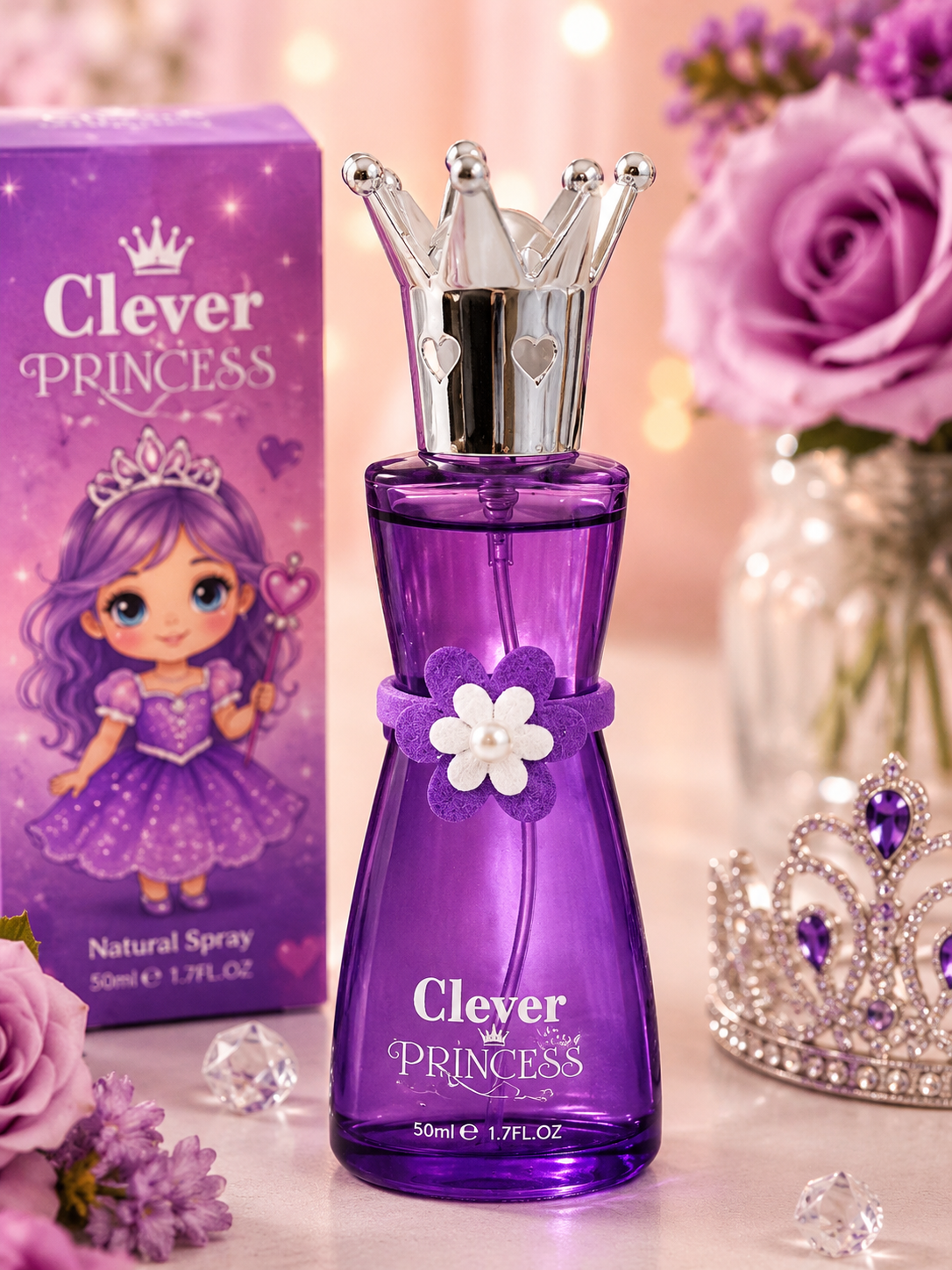 Clever Princess Kids Perfume Purple Crown Bottle for Girls